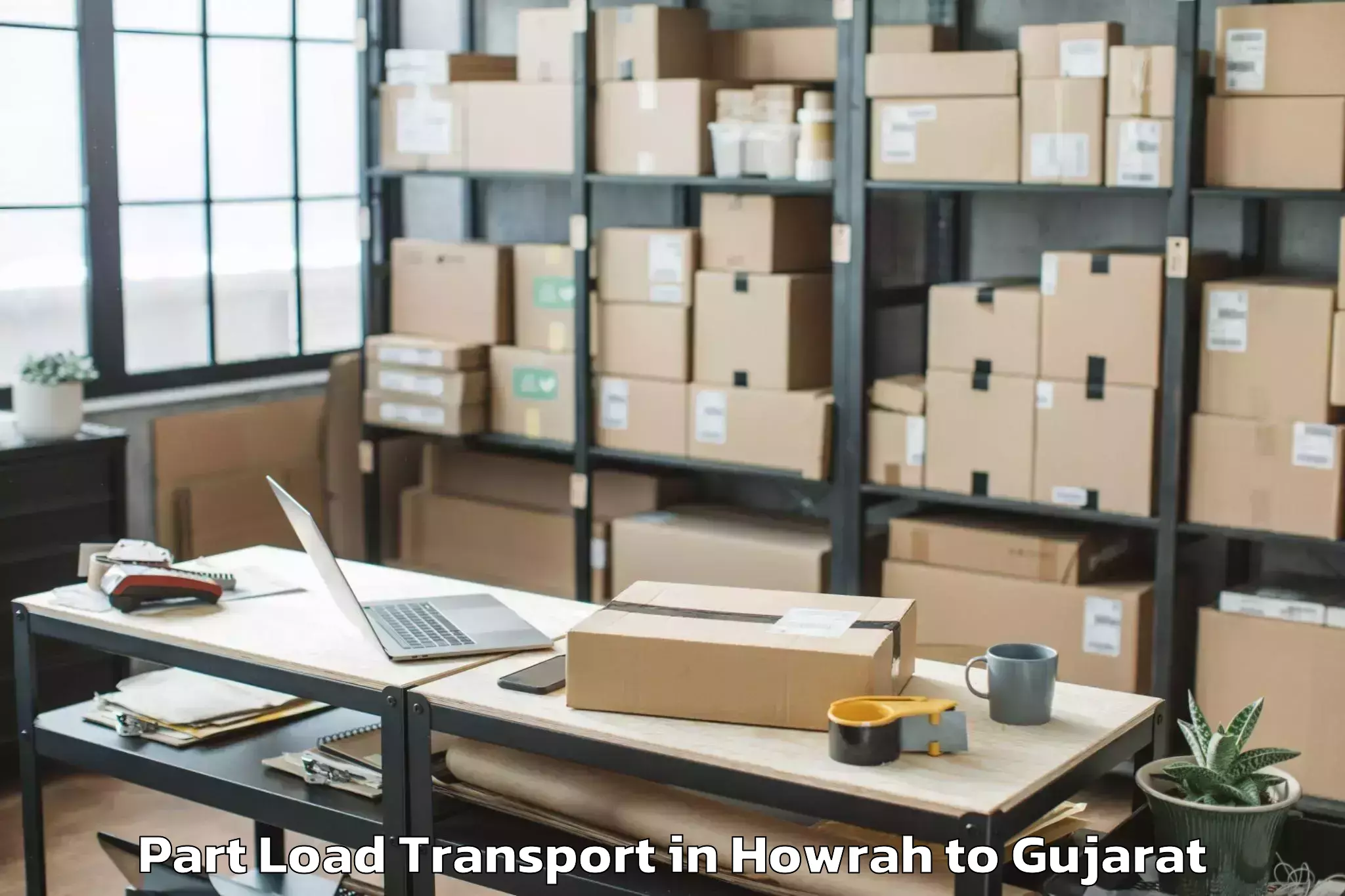 Reliable Howrah to Childrens University Gandhinag Part Load Transport